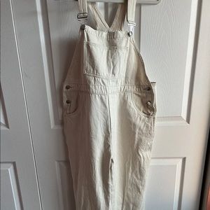 We Wore What Women’s White Denim Overalls Size Large